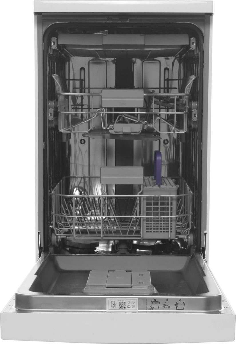 Посудомоечная машина Beko BDFS26130WA,  узкая, напольная, 44.8см, загрузка 11 комплектов, белая [7642008335]